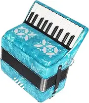 Oshhni 22 Keys Accordion, Children 8 Bass, Portable Sturdy Musical Instrument Professional for Kids, Beginners, Adults, Blue