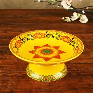 貢盤供佛果盤佛前家用上供蓮花供盤果碟陶瓷高腳水果盤