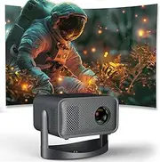 Portable Projector 1080P Full HD, Projector with WiFi & Bluetooth Support 230° Rotation, Smart Projector Compatible with Android/IOS/Windows/TV /HDMI/USB