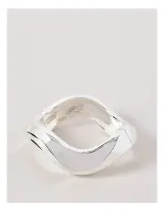 [Basque] Irregular Round Bangle in Silver