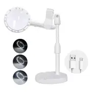 30X 60X Magnifying Glass with 12LED Lights and Stand,Lluminated Magnifier9965