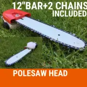 Chainsaw Head 12" Fit Husqvarna 24mm Pole with 5mm Square Shaft Line Trimmer