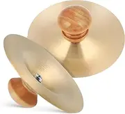 FOYTOKI Friendly Metal Marching Cymbals for Dance Band 7cm Brass Finger Cymbals Handles