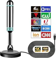 TV Antenna for Smart TV Indoor,Strong Magnetic Base Indoor TV Antennas for Easy Installation,TV Antenna with Strong Magnetic Base,Support 8K 4K 1080p All TVs (AP011-2-V)
