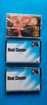Two NOS Scotch 3M Audio Cassette Tape Head Cleaners & NOS Willie Nelson Cassette