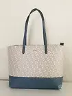NWT DKNY Bryant Park Tote Shoulder Purse Handbag Large Cream/Blue Reg $268