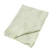 Jiggle & Giggle Cotton Basket Weave Knit Baby Blanket Infant Cuddle Wrap Green