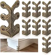XANRONKJ 8 Pcs 1.89 x 1 Inch Brass Skiffers Baseboard Corner Protectors (Bronze)