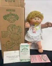 Cabbage Patch Vintage Blonde Baby Rare Cardboard Box Sear Mail Away Cathy