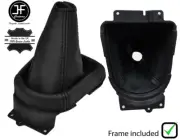 BLACK STITCH LEATHER GEAR BOOT+PLASTIC FRAME FOR MITSUBISHI OUTLANDER 06-13