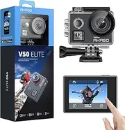 [AKASO] V50 Elite 4K 60fps Action Camera Voice Control Vlog Sports Camera with Touch Screen 131ft Waterproof DV Camcorder with Accessories Kit
