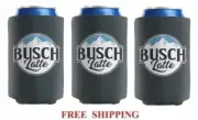 BUSCH LATTE LIGHT 3 12oz BEER CAN COOLERS COOZIE COOLIE KOOZIE HUGGIE BUD NEW