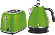 Electric 2 Slice Toaster & Kettle Combo Stainless Steel - Lime Green
