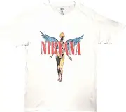 [Rock Off officially licensed products] Nirvana T Shirt Angelic In Utero Band Logo Official Unisex White