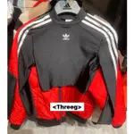 THREEG🐲ADIDAS OG 短版 運動長袖 修身 三線 高領 時尚 百搭 黑色 女 IU2428