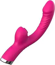 Realistic Rabbit Vibrator Dildo for Women Vagina Clitoris Suction Cup Stimulator G-spot Vibrator 10 Frequency Female Masturbator Sex Toy (Red)