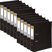 Marbig Lever Arch File Folder PE Foolscap Black 10 Pack