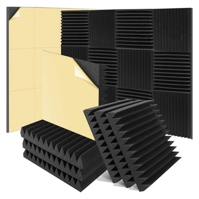 6 Pack Sound Proof Foam Panels 2 X 12 X 12 inch Self-Adhesive High Density3962