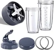 [Yurefax] Blender Replacement Parts, for NutriBullet, Blenders 600W/900W/PRO - Extractor Blade & 32Oz Huge Cups & 24Oz Huge Cups Blender Replacement Blade