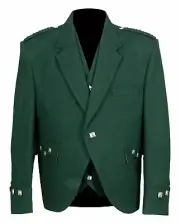 Men's Scottish Green Regulation Doublet Kilt Jacket