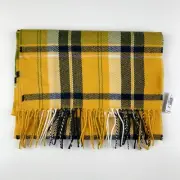 New Old Navy Scarf Yellow Plaid Fringe Clueless