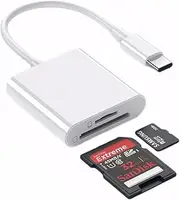 2-in-1 USB C SD Card Reader Compatibility with iPhone 15/16/MacBook/iPad - Dual Slot with High-Speed USB 3.0 Type C Adapter for Seamless Data Transfer and Universal Compatibility
