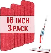 Microfiber Reusable Replacement Mop Pads - 3 Pack Flat Replacement Heads for Wet Or Dry Floor Cleaning and Scrubbing
