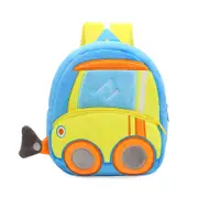 Nevenka Cute Toddler Backpack Plush Animal Cartoon Mini Travel Bag for Baby 2-6 Years-Bulldozer