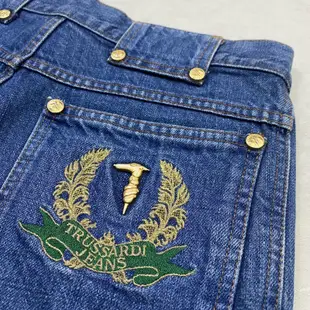 TRUSSARDI Jeans日本製 精緻五金古著牛仔褲 厚磅硬挺復古版型色落W30