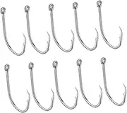 ifundom Carbon Steel Circle Fishing Hooks Durable Barbless Design for Saltwater Freshwater Fishing for Catfish Bass and Live Bait