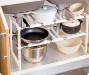 Smart Twin Under Sink Storage Expanding Shelf Organizer