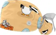 [YTYVAGT] 2-Pc,Gourd-Shaped Working Cap,Fisherman Hat with Buttons and Cotton Sweatband,Cartoon Box Balloon Penguin