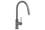 Johnson Suisse Venezia Gooseneck Pull Down Sink Mixer - Gunmetal