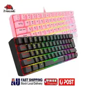 Wired Gaming Keyboard 60% Mechanical Feel Mini Portable RGB Backlit for PC/MAC