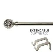 19/22mm Curtain Rod Extendable Pole Rail Finial Set Contains Brackets&Finials