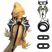 Bearded Dragon Leash and Harness Soft Leather Adjustable Reptile Wing Leash