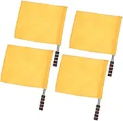 VICASKY 4pcs Stainless Steel Pole Flags for Sports Waving Flag Match Referee Hand Signal