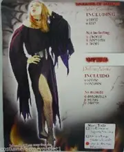 HT Ladies Vampire Black Halloween Darkness Costume Fancy Dress