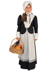Pilgrim Colonial Olden Day Pioneer Victorian Book Week Girls Costume