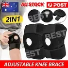 Elastic Adjustable Knee Brace Fastener Patella Support Gym Black Relief Strap OZ
