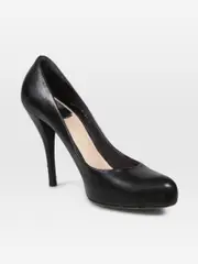 Black Leather Logo Hardware Pumps
