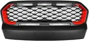 USTKWZ Pickup Bumper Mesh Modified Racing Grill | Compatible With Ford Ranger Raptor | Compatible With Ford Ranger Wildtrak T7 T8 PX PX2 Xl Xlt Mk3 MKIII 2015 2016 2017 2018 2019 2020(Red no light)