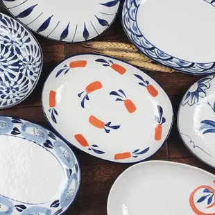宋青窯日式和風手繪淺湯陶瓷餐具