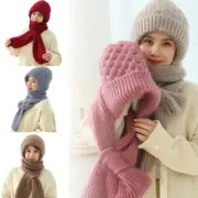 Integrated Ear Protection Windproof Cap Scarf Knitting Thickening Hat HOT