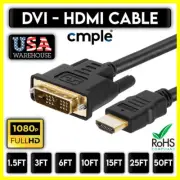 DVI to HDMI Cable Male To Male HD Laptop 1080P Monitor Cord HDTV XBOX Projector
