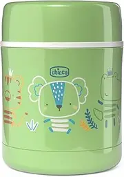 Chicco Thermal Food Container, Thermal Baby Food Tableware, Keeps Temperature Up to 6 Hours, Hot and Cold Food, Baby Food Container, Stainless Steel, 300ml, 6 Months +