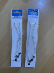2xMetal String Cord for Eyeglasses and Sunglasses Silver New