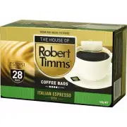 Robert Timms Italian Espresso Style Instant Coffee Bags 28 Pack