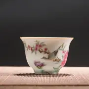 On Sales Chinese Kungfu Tea Cup Porcelain Bird Flower Print 60ml Master Cup New