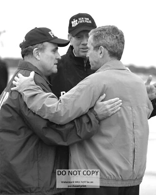 GEORGE W BUSH RUDY GIULIANI GEORGE PATAKI SEPTEMBER 11 9/11 8X10 PHOTO (CC-750)